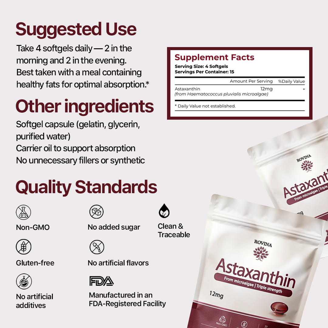 Rovina Astaxanthin 12mg Softgels