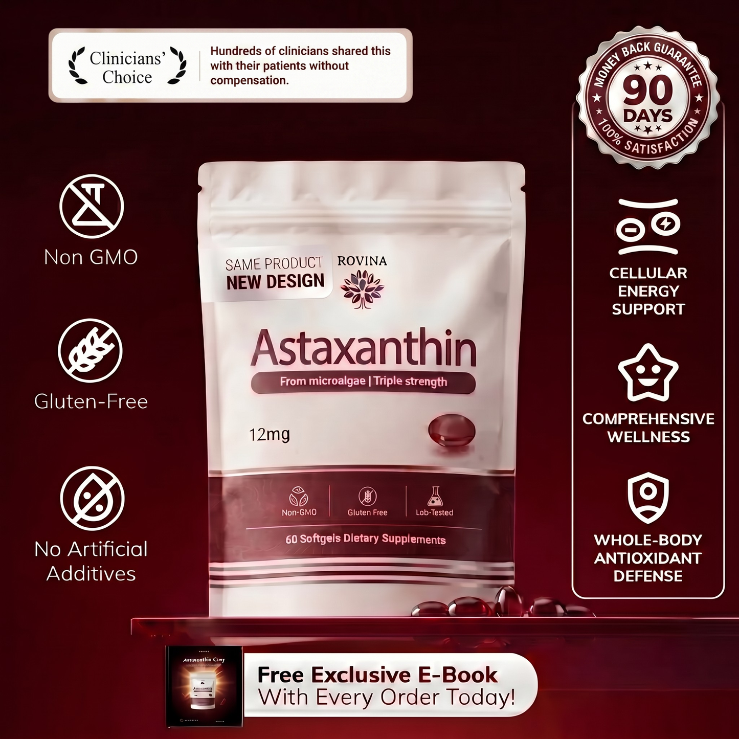 Rovina Astaxanthin - 12mg Softgels