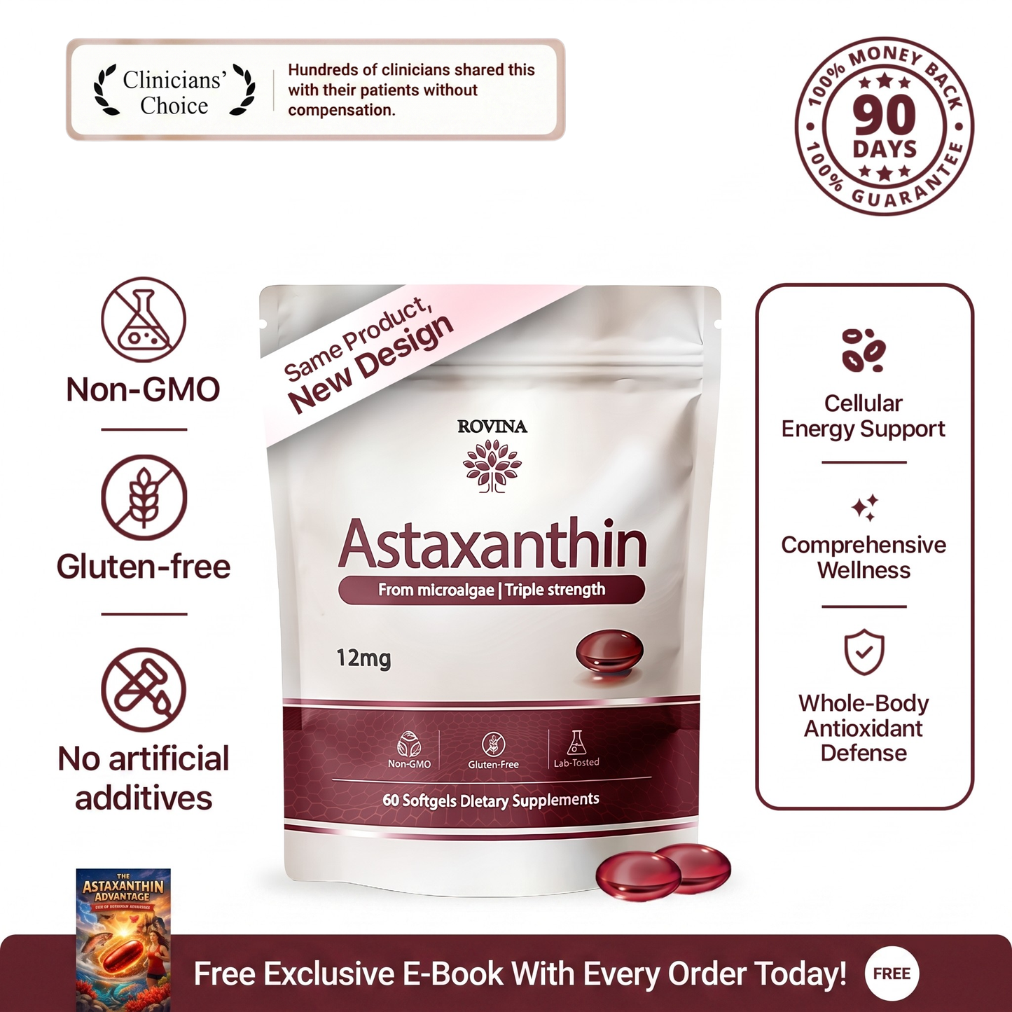 Rovina Astaxanthin - 12mg Softgels
